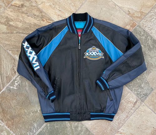 Vintage Super Bowl XXXVII NFL Leather Football Jacket, Size Large