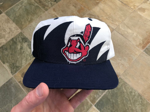 Vintage Cleveland Indians Logo Athletic Sharktooth Snapback Baseball Hat