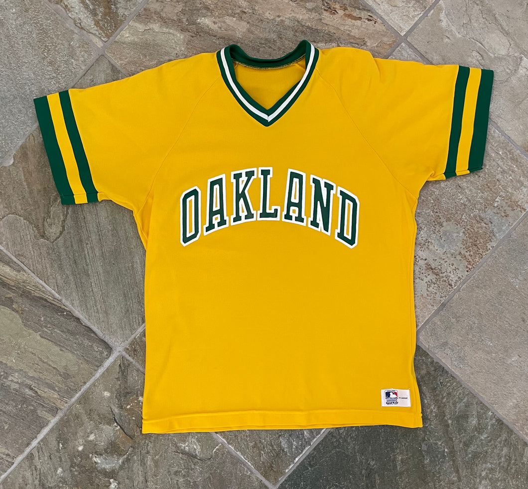Vintage Oakland Athletics Sand Knit Baseball Jersey, Size XL