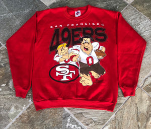 Vintage San Francisco 49ers Flintstones Cartoon Football Sweatshirt, Size Large