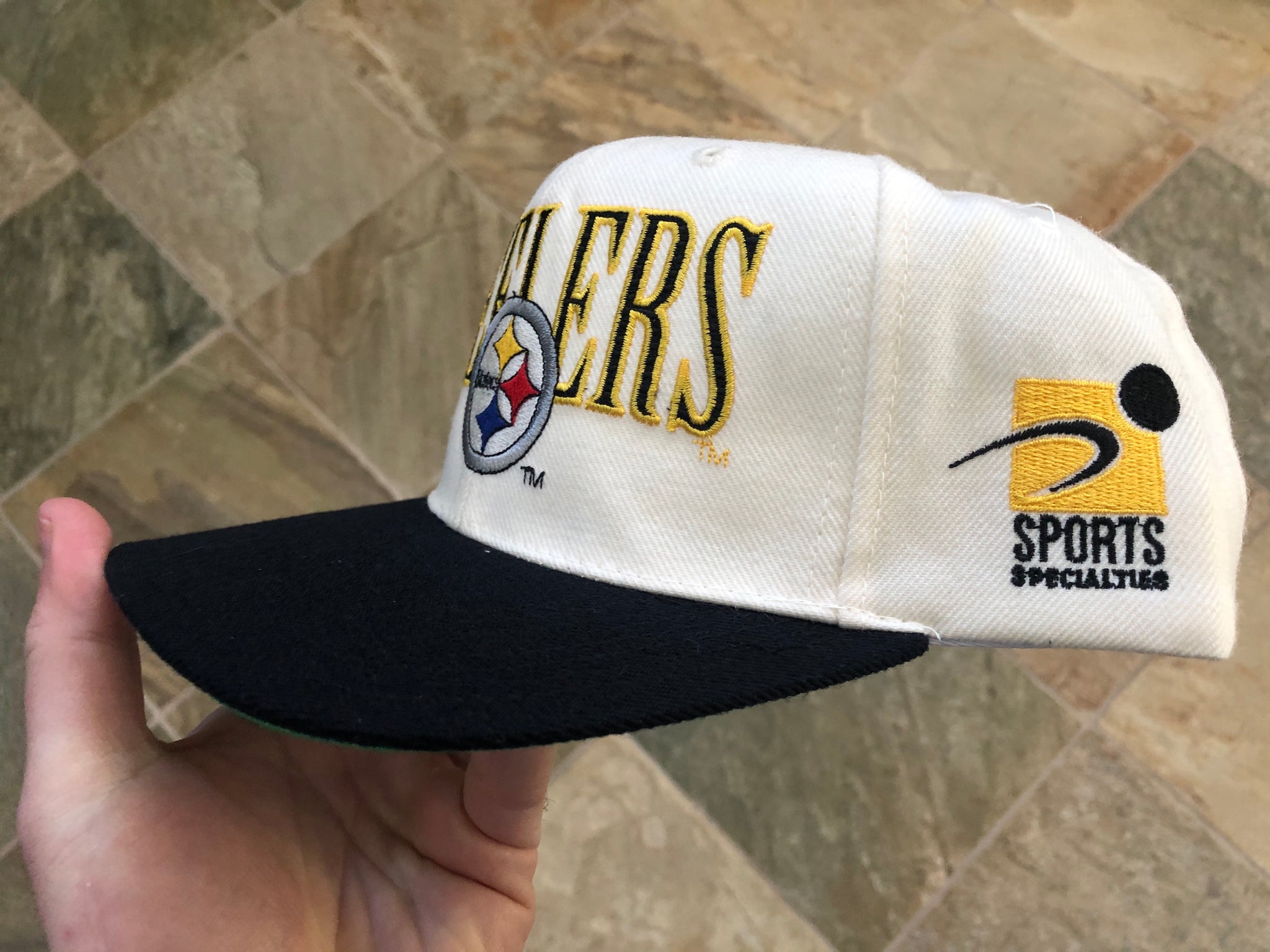 Vintage Pittsburgh Steelers Snapback Hat Sports Specialties Laser Shadow  Script