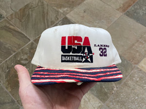 Vintage Team USA Magic Johnson Lakers AJD Zubaz Snapback Basketball Hat