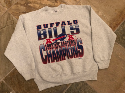 Vintage Buffalo Bills Crewneck Football Jacket, Adult Large