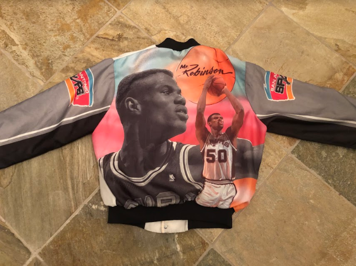 Vintage Chalk Line Fanimation David Robinson San Antonio Spurs Basketball Jacket, Size Adult Large