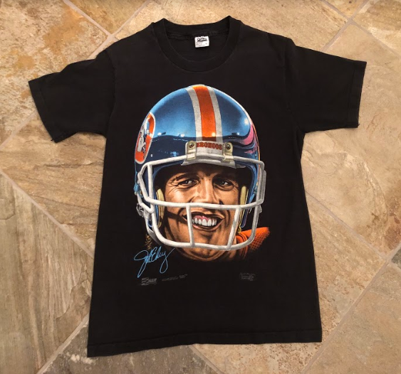 Vintage John Elway Denver Broncos Football Tshirt, Size Adult Large
