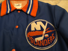 Load image into Gallery viewer, Vintage New York Islanders Satin Hockey Jacket, Size Adult Large