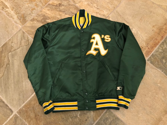 Vintage Oakland Athletics Starter Satin Baseball Jacket, Size Adult Medium