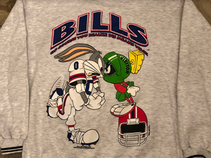 Vintage Buffalo Bills Looney Tunes Crewneck Football Jacket, Size Adult Large