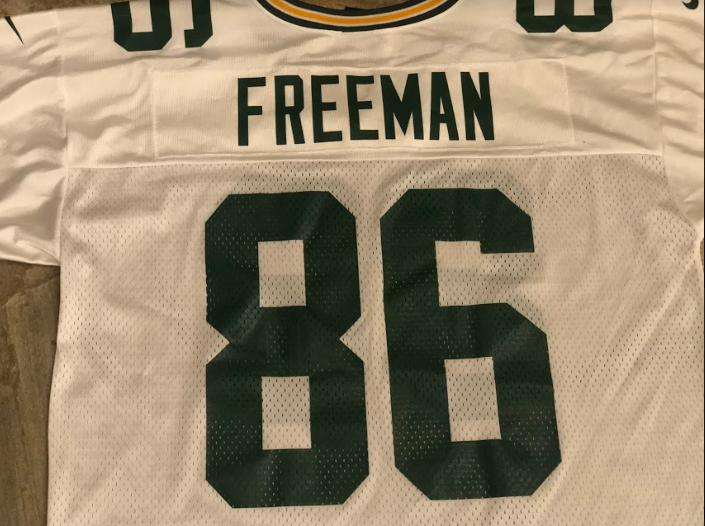 1997-00 GREEN BAY PACKERS FREEMAN #86 NIKE JERSEY (HOME) Y