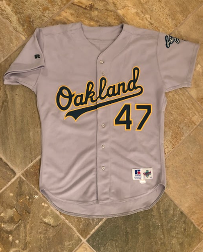 Vintage Oakland Athletics Miguel Jimenez Team Issued Baseball Jersey, Sz 46