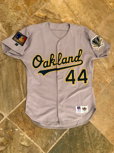 Vintage Oakland Athletics Game Issued Baseball Jersey #44 Herrera, Size Adult Large