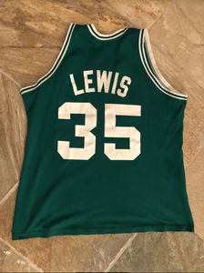 Vintage Boston Celtics Reggie Lewis Sandknit Basketball Jersey, Size Adult XL