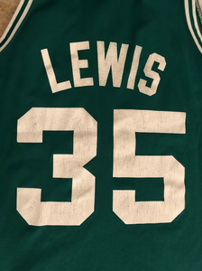 Vintage Boston Celtics Reggie Lewis Sandknit Basketball Jersey, Size Adult XL