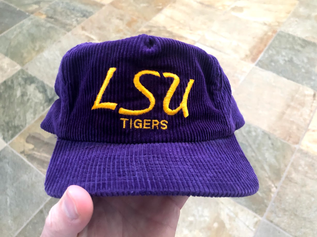 Vintage LSU Tigers Sports Specialties Corduroy Script College Hat