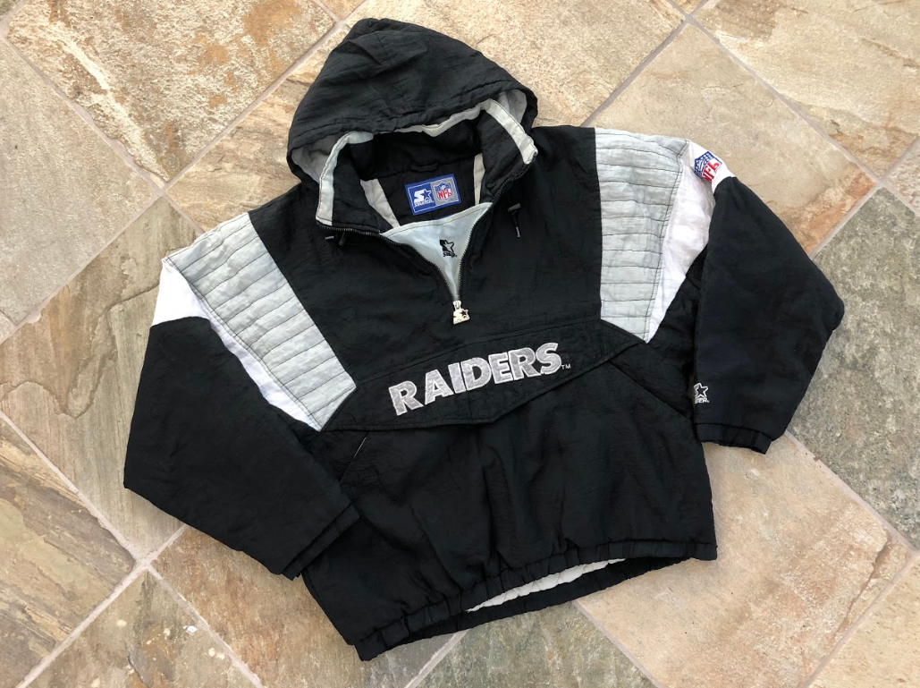 Vintage Oakland Raiders Starter Parka Football Jacket, Size Adult Large