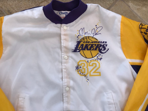 Vintage Magic Johnson LA Lakers Chalk Line Fanimation Basketball Jacket, Size Adult Large