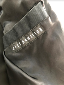 Vintage Oakland Raiders Jeff Hamilton Zubaz Leather Football Jacket, Size Adult Large