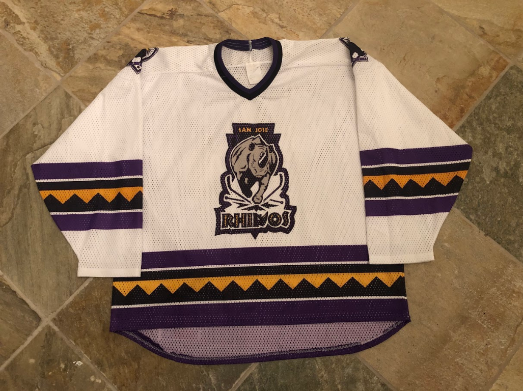 Vintage San Jose Rhinos Roller Hockey CCM Hockey Jersey Size