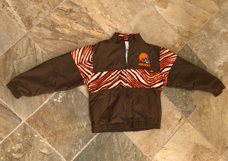 Vintage Cleveland Browns Chalk Line Zubaz Football Windbreaker Jacket, Size Adult Medium