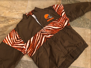 Vintage Cleveland Browns Chalk Line Zubaz Football Windbreaker Jacket, Size Adult Medium