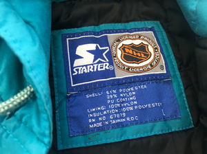 Vintage San Jose Sharks Starter Parka Hockey Jacket, Size Youth Large, 8-10
