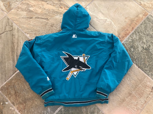 Vintage San Jose Sharks Starter Parka Hockey Jacket, Size Youth Large, 8-10