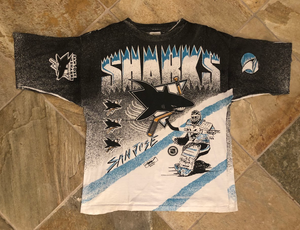 Vintage San Jose Sharks Magic Johnson Hockey Tshirt, Size Adult XL