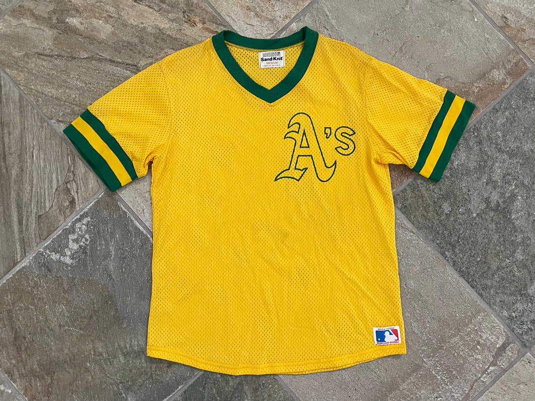 Vintage Oakland Athletics Sand Knit Baseball Jersey, Size Medium