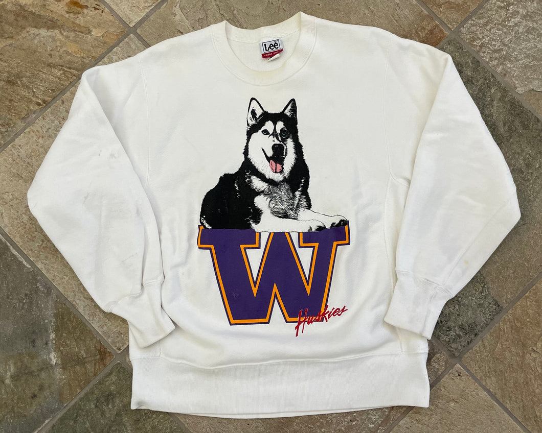 Vintage Washington Huskies Lee College Sweatshirt, Size Large