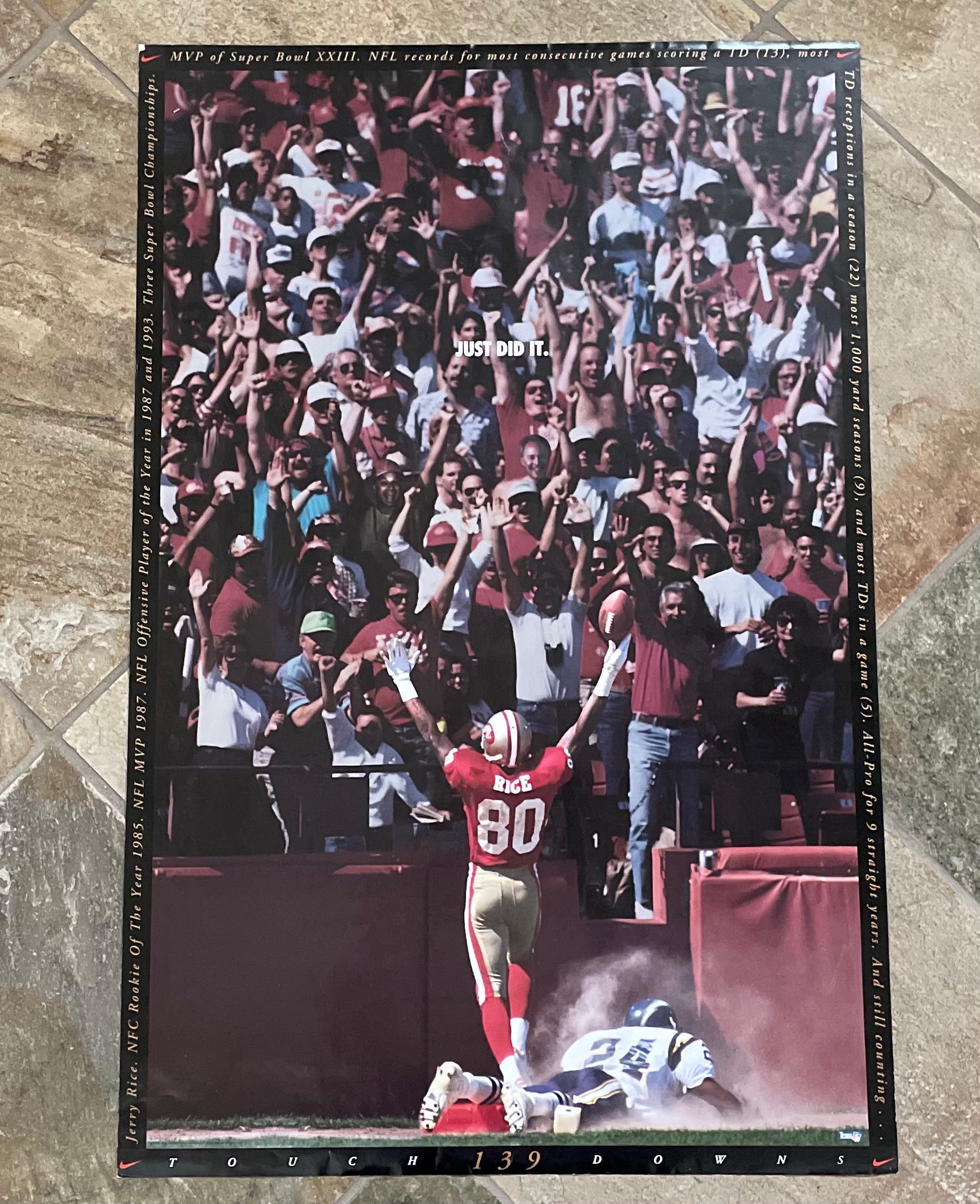 未開封 Nike Jerry Rice Just Did It |2631| Vintage San Francisco 49ers Jerry Rice Nike Football Poster