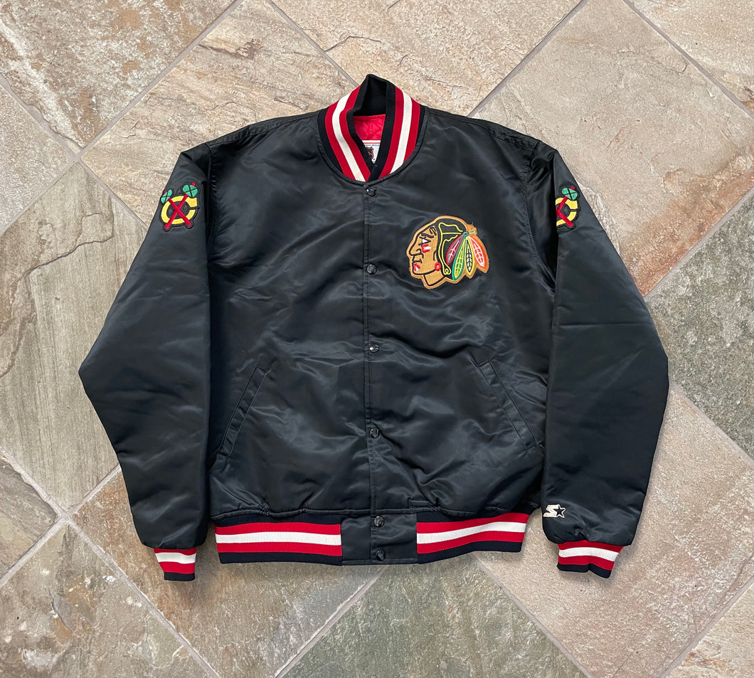 Vintage Chicago Blackhawks Starter Satin Hockey Jacket, Size XL