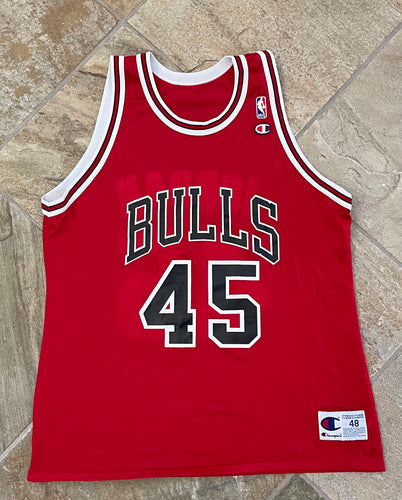 Vintage Chicago Bulls Michael Jordan Champion Basketball Jersey, Size 48, XL