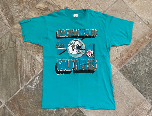 Vintage Sacramento Gold Miners CFL Football TShirt, Size Large