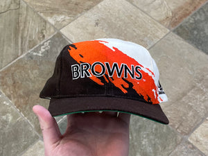 Vintage Cleveland Browns Logo Athletic Splash Snapback Football Hat
