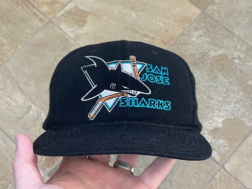 Vintage American Needle Blockhead San Jose Sharks Plain Logo Snapback Hat NHL