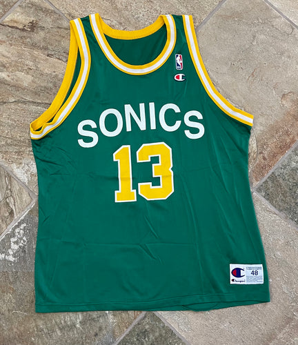 Vintage Seattle SuperSonics Kendall Gill Champion Basketball Jersey, Size 48, XL