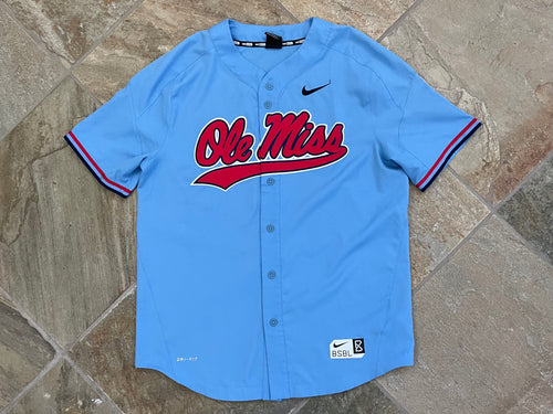 Ole Miss Rebels Team Issued Nike Baseball Jersey, Size Medium