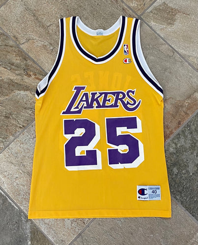 Vintage Los Angeles Lakers Eddie Jones Champion Basketball Jersey, Size 40, Medium