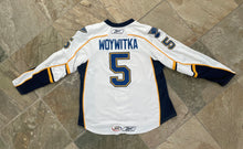 Load image into Gallery viewer, Vintage Peoria Rivermen Jeff Woywitka Game Worn Reebok Hockey Jersey