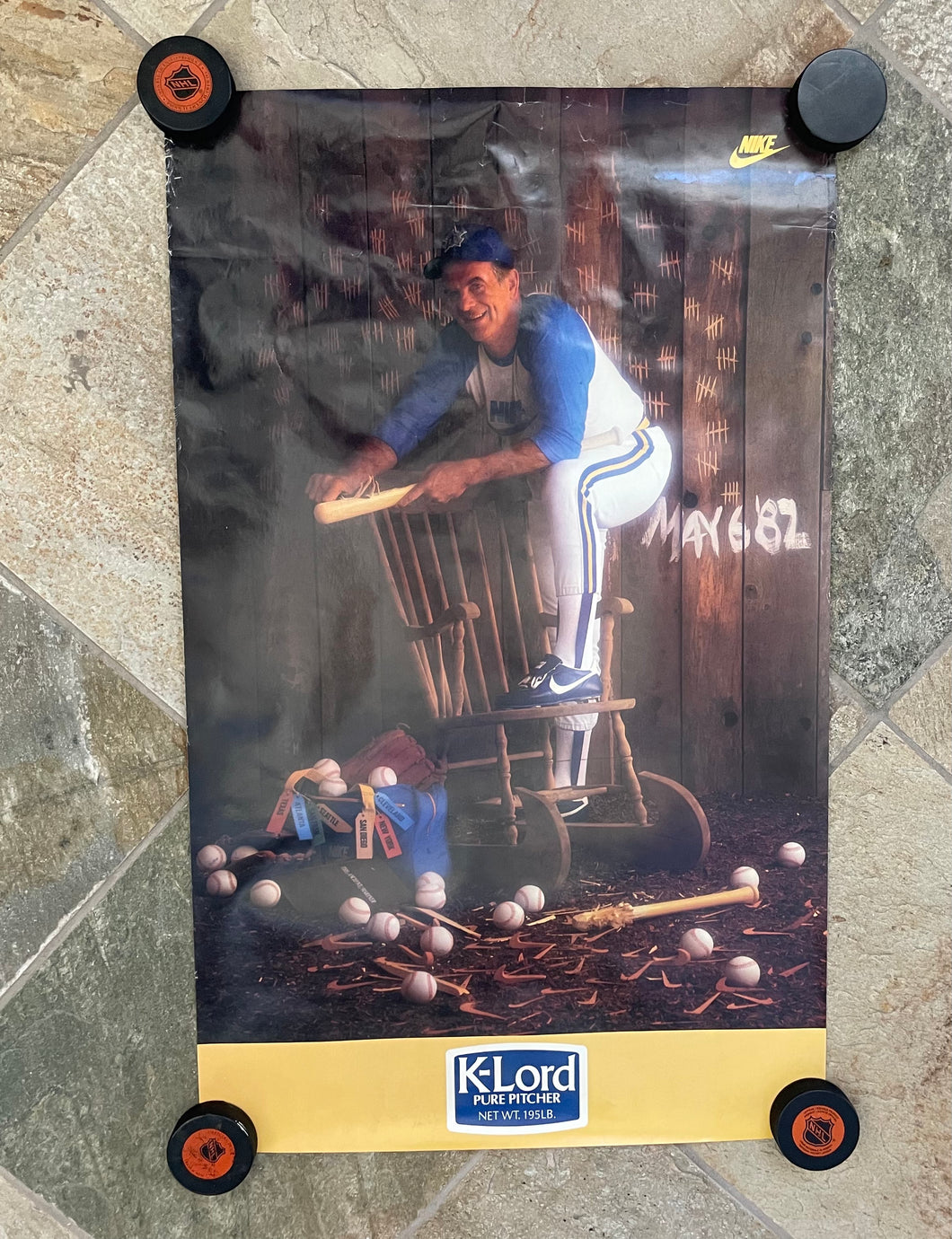 Vintage Seattle Mariners Gaylord K-Lord Perry Nike Baseball Poster ###
