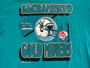 Vintage Sacramento Gold Miners CFL Football TShirt, Size XL