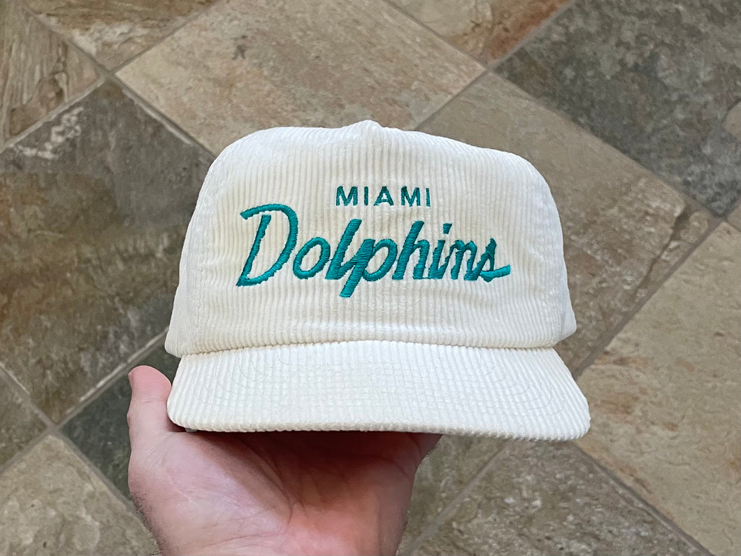 Vintage Miami Dolphins Sports Specialties Corduroy Script Strapback Football Hat