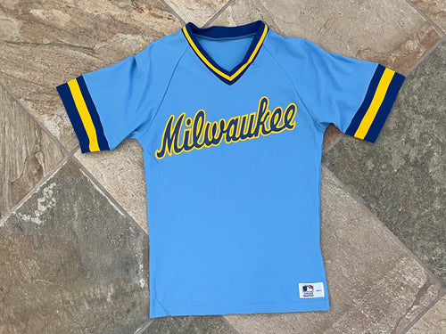 Vintage Milwaukee Brewers Sand Knit Baseball Jersey, Size Small