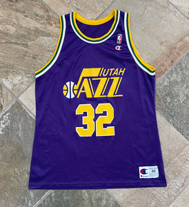 Vintage Utah Jazz Karl Malone Champion Basketball Jersey, Size 48, XL