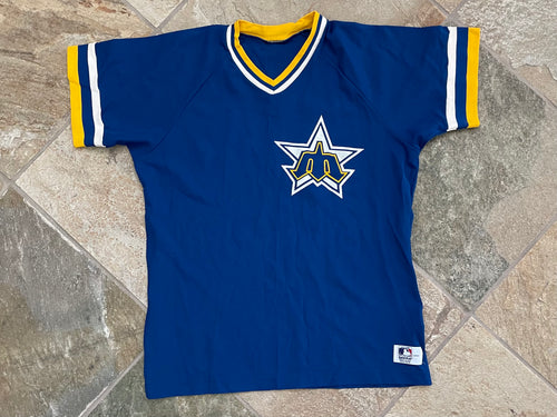Vintage Seattle Mariners Sand Knit Baseball Jersey, Size Large