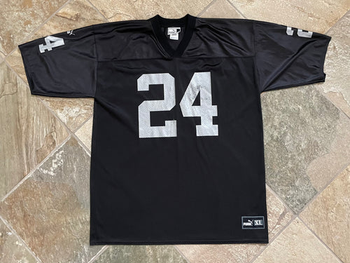 Vintage Oakland Raiders Charles Woodson Puma Football Jersey, Size XL