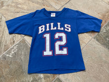 Load image into Gallery viewer, Vintage Buffalo Bills Jim Kelly Locker Line Football TShirt, Size Youth Medium, 8-10