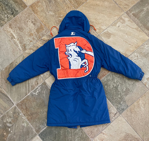 Vintage Denver Broncos Starter Trench Coat Football Jacket, Size XL
