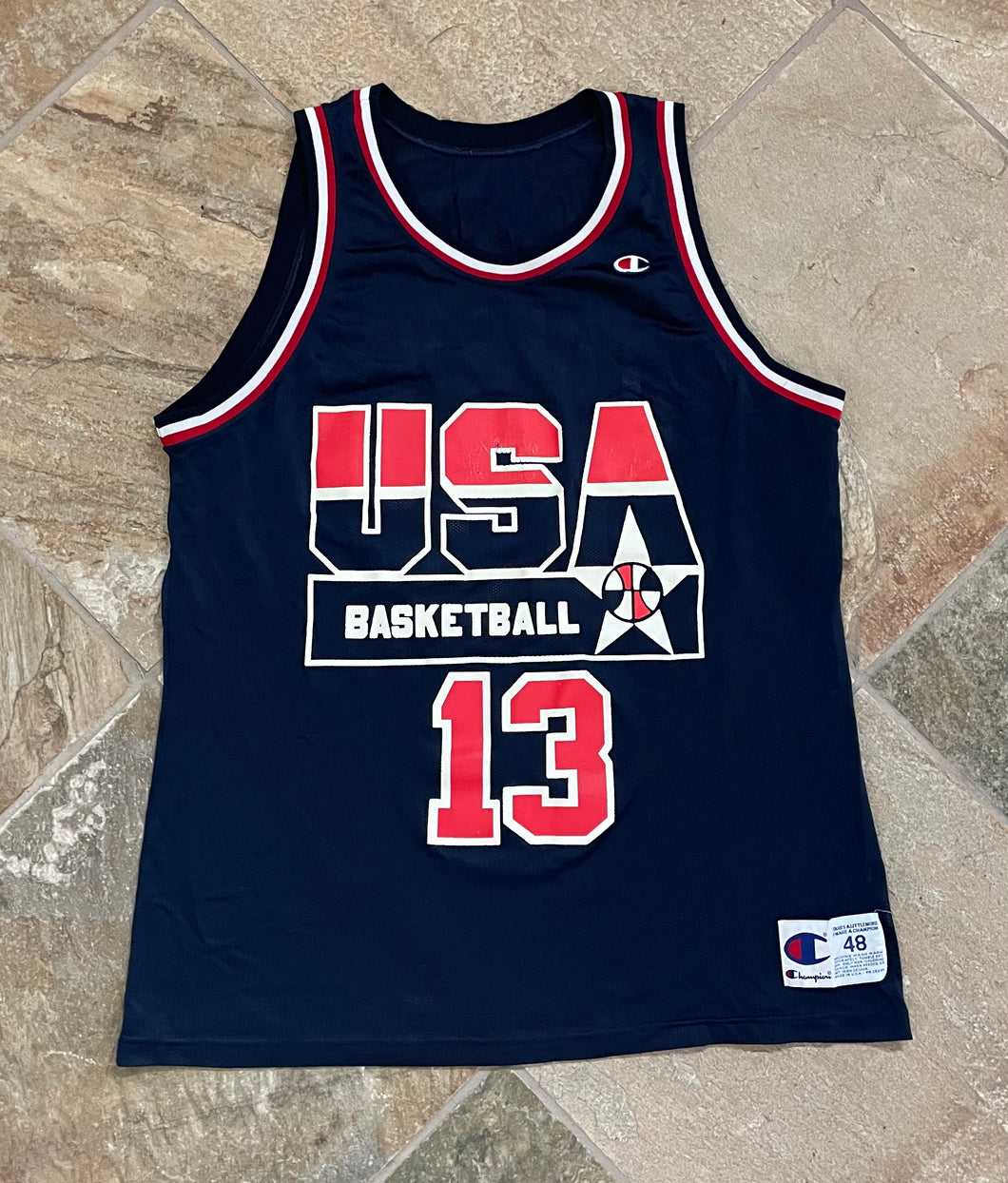 Vintage Team USA Shaquille O’Neal Champion Basketball Jersey, Size 48, XL