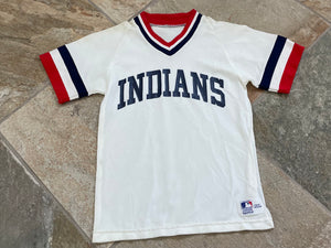 Vintage Cleveland Indians Sand Knit Baseball Jersey, Size Youth Medium, 8-10